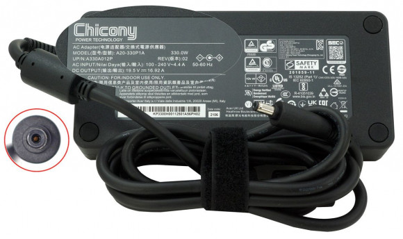 Блок питания (зарядное) для ноутбука Acer 19.5В, 16.92A, 330W, 5.5x1.7mm (оригинал)