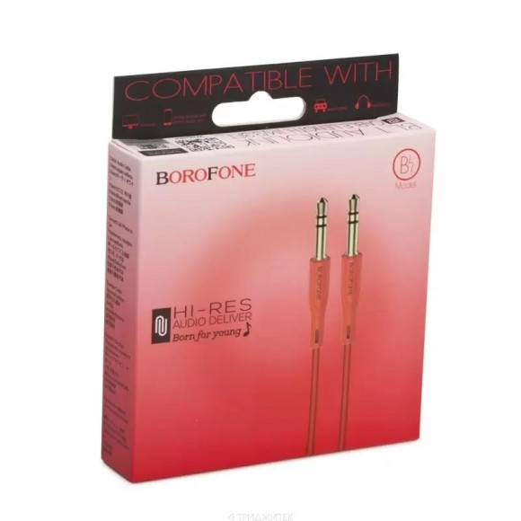 Аудио кабель (AUX) Borofone BL1 Audiolink, красный