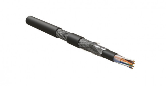 ISFUTP4-C5E-P24/19-PVC/PVC-BK (500 м) Кабель для сетей Industrial Ethernet, категория 5e, 4x2x24 AWG (19х0.12 мм), многопроволочные жилы (patch), SF/U