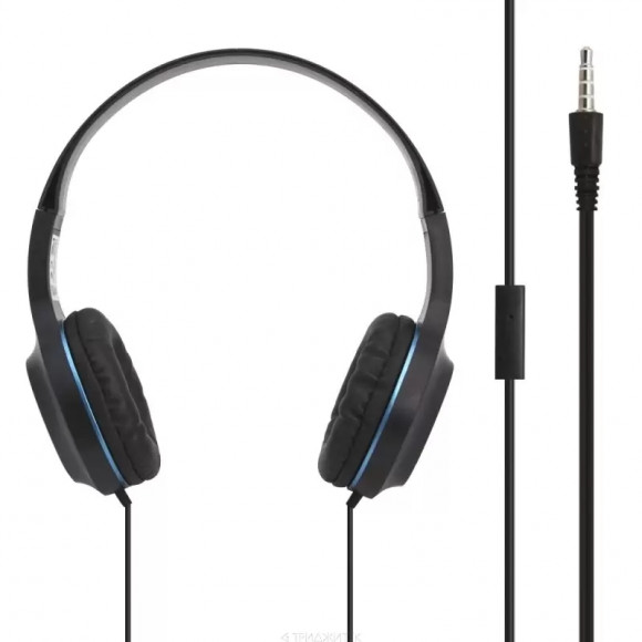 Гарнитура Hoco W24 Enlighten Headphones With Mic Set 2-in-1 (накладная+вставная) (черная, синяя)