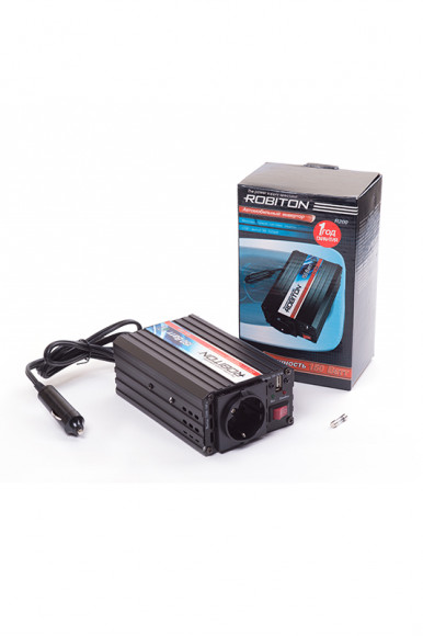 Автомобильный инвертор (преобразователь) Robiton R200 150W с USB выходом