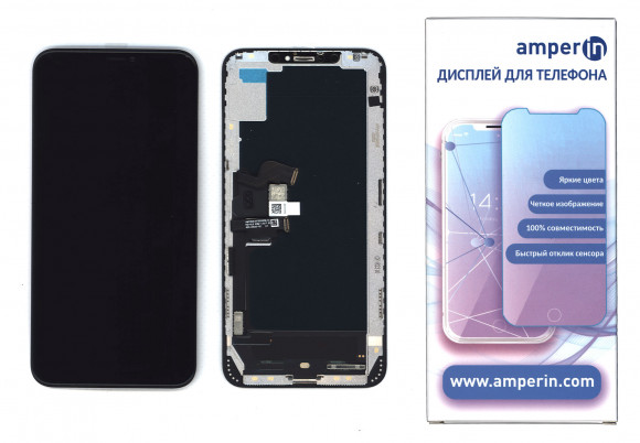 Дисплей Amperin для Apple iPhone XS Max в сборе с тачскрином (Soft Oled) черный Дисплей Amperin для Apple iPhone XS Max в сборе с тачскрином (Soft Oled) черный