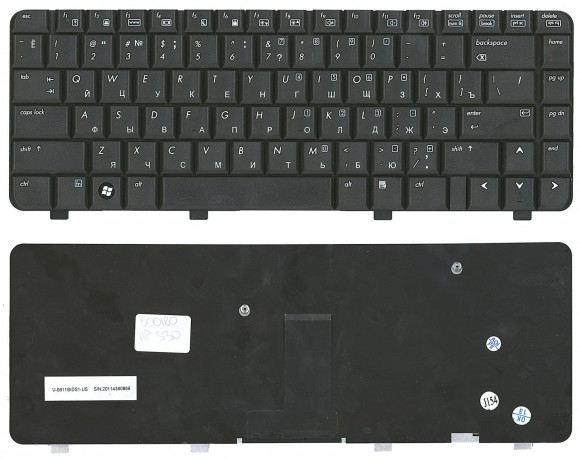 Клавиатура для ноутбука HP 530, черная Клавиатура для ноутбука HP 530, черная