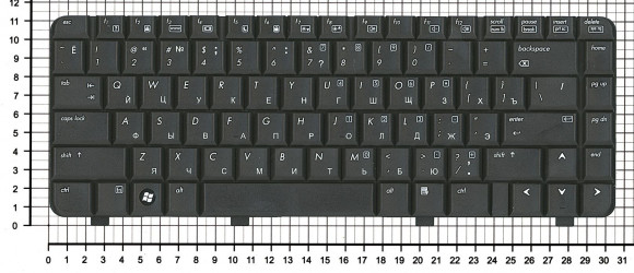 Клавиатура для ноутбука HP 530, черная Клавиатура для ноутбука HP 530, черная