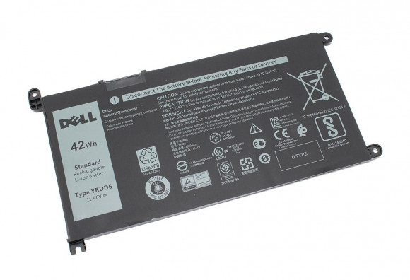 Аккумулятор (батарея) YRDD6 для ноутбука Dell Inspiron 14 5482 5485, 42WH, 11.4В, 3680мАч