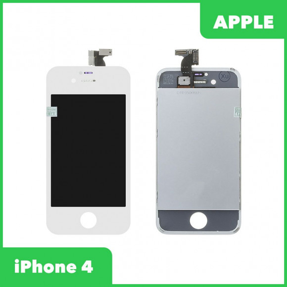 LCD Дисплей для Apple iPhone 4 с тачскрином, 1-я категория, класс АА, белый