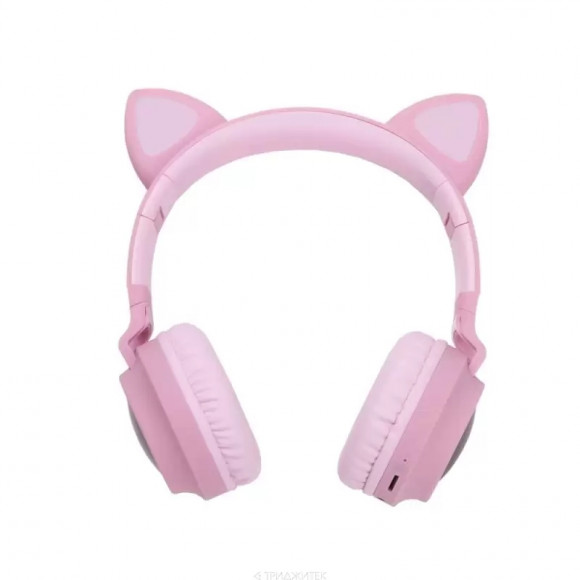 Bluetooth гарнитура Hoco W27 Cat Ear Wireless Headphones накладная серео с "ушками", розовая