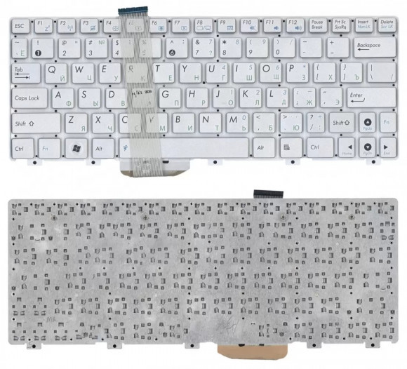 Клавиатура для ноутбука Asus Eee PC 1015, TF101 без рамки, серебристая версия 2