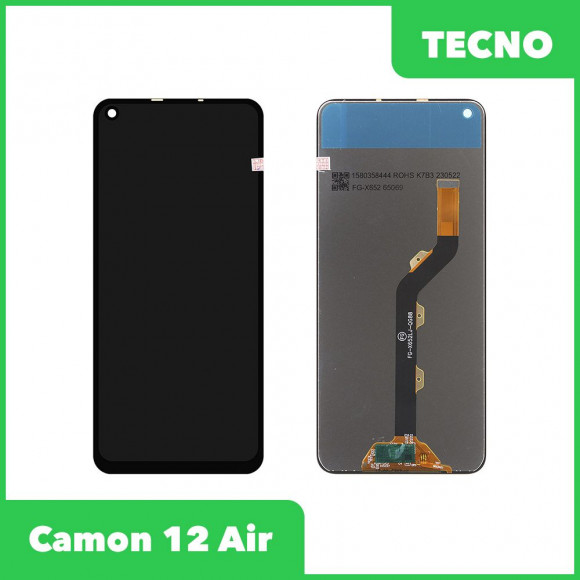 LCD дисплей для Tecno Camon 12 Air в сборе с тачскрином (черный) Premium Quality