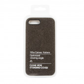 Защитная крышка для Apple iPhone 8 Plus, 7 Plus тканевое покрытие, черная (блистер)