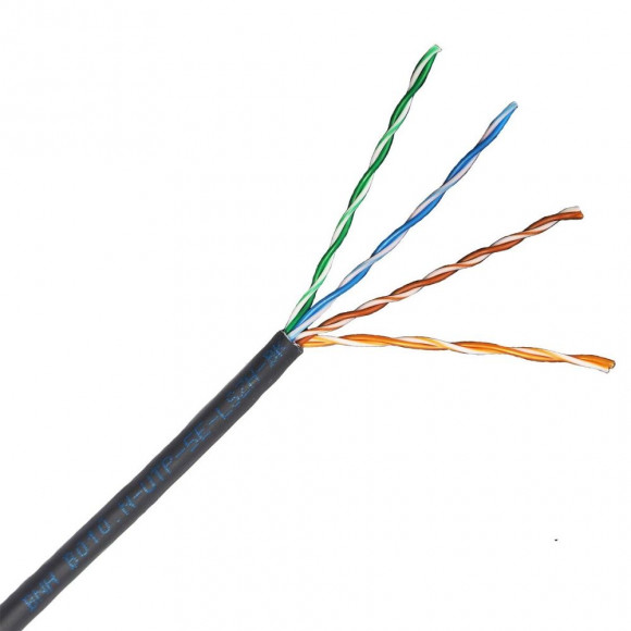 B010.R-UTP-5E-LSZH-BK Кабель витая пара BNH, UTP, 4 пар., кат. 5е, проводник Ø 0,51мм, AWG24, LSZH (нг(A)-HF), 100МГц, 1м (коробка 305м)