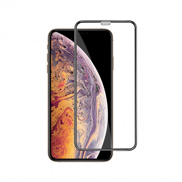 Защитное стекло для iPhone XR, 11 5D, 6D, 10D (черный)