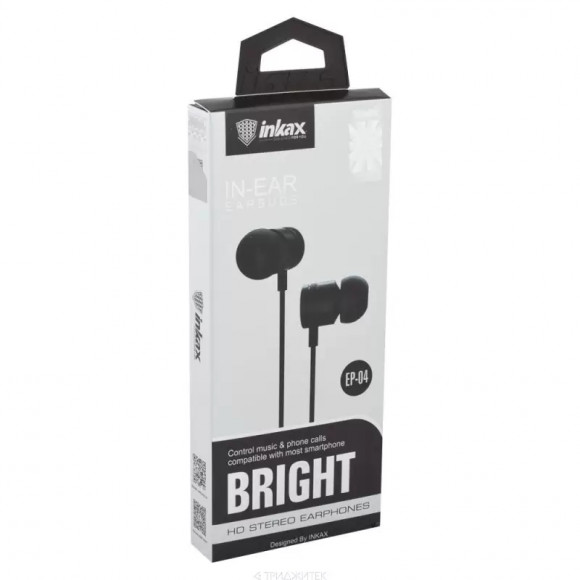 Гарнитура inkax EP-04 Bright вставная, черная