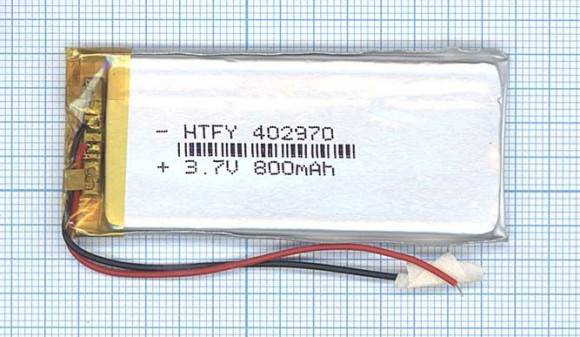 Аккумуляторная батарея Li-Pol (4x29x70мм), 2pin, 3.7В, 800мАч