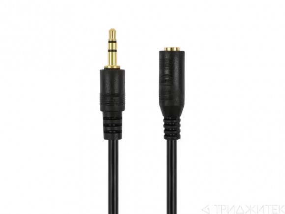 Удлинитель CAB47 AUX 3, 5 (M) - AUX 3, 5 (F) 1.5м, черный (Vixion)
