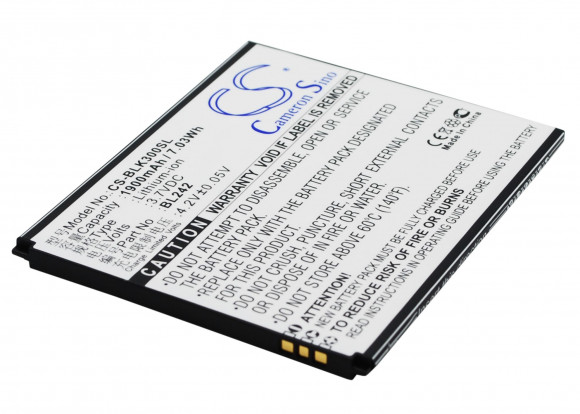 Аккумулятор (батарея) CS-BLK300SL, BL242 для телефона Lenovo A6010 Lenovo K3, 3.7В, 1900мАч, 7.03Wh Аккумулятор (батарея) CS-BLK300SL, BL242 для телефона Lenovo A6010 Lenovo K3, 3.7В, 1900мАч, 7.03Wh