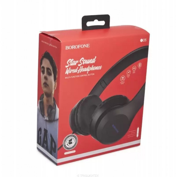 Гарнитура Borofone BO5 Star sound Wired Headphone, черная