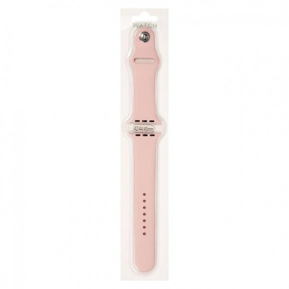 Силиконовый ремешок для Apple Watch 42/44мм (19), песочно-розовый, на кнопке