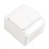 Выключатель двухклавишный наружный IP44 белый ЭТЮД (BA10-042B) Schneider Electric