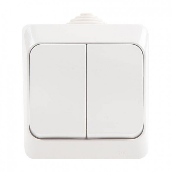 Выключатель двухклавишный наружный IP44 белый ЭТЮД (BA10-042B) Schneider Electric