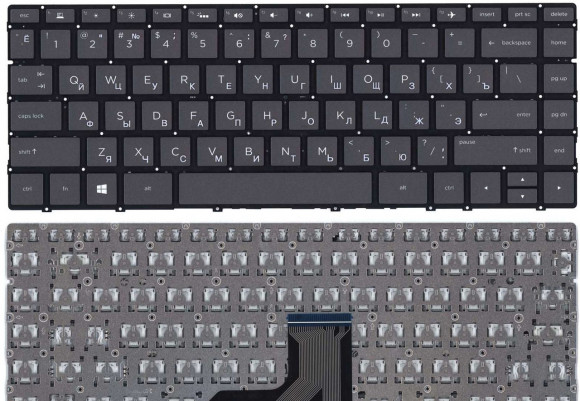 Клавиатура для ноутбука HP Envy 13-AH черная с подсветкой