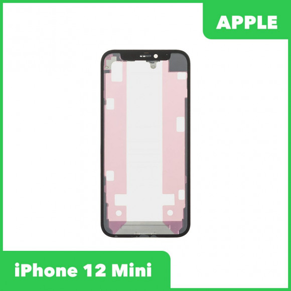 Стекло + OCA в сборе с рамкой для Apple iPhone 12 Mini олеофобное покрытие, черный