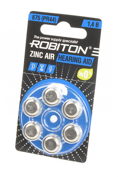 Батарейка Robiton Hearing AID R-ZA675-BL6 675 PR44 DA675 V675A BL6