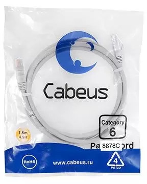 Патч-корд U/UTP Cabeus PC-UTP-RJ45-Cat.6-1.5m-LSZH