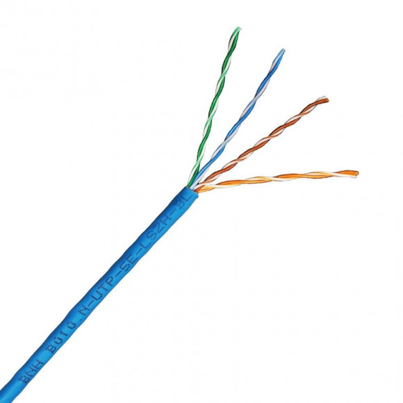 B010.R-UTP-5E-LSZH-GN Кабель витая пара BNH, UTP, 4 пар., кат. 5е, проводник Ø 0,51мм, AWG24, LSZH (нг(A)-HF), 100МГц, 1м (коробка 305м)