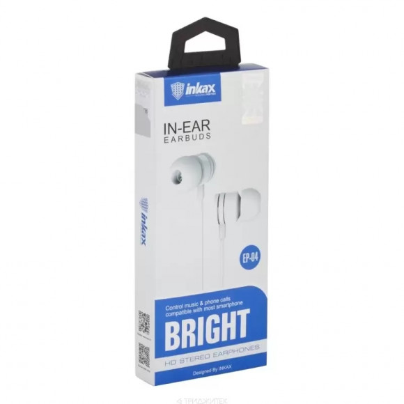 Гарнитура inkax EP-04 Bright вставная, белая