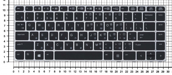 Клавиатура для ноутбука HP EliteBook Folio 9470M, черная с серебристой рамкой без указателя Клавиатура для ноутбука HP EliteBook Folio 9470M, черная с серебристой рамкой без указателя