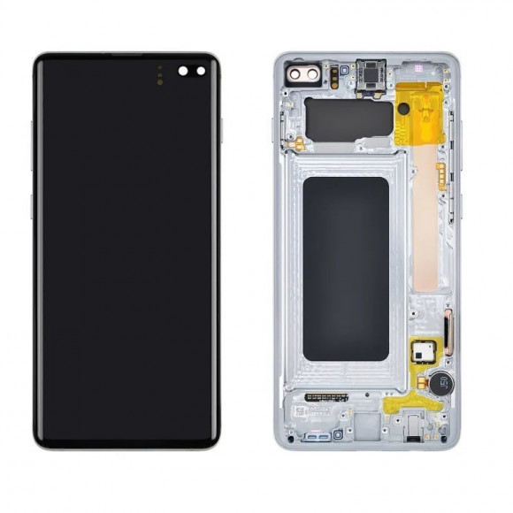 Дисплей для Samsung Galaxy S10 Plus (G975F) + тачскрин + рамка, белый (оригинал)