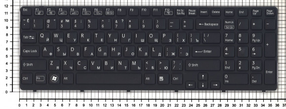 Клавиатура для ноутбука Sony Vaio SVE15, черная с подсветкой Клавиатура для ноутбука Sony Vaio SVE15, черная с подсветкой
