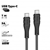 USB-C кабель HOCO X67 Nano Type-C, 3А, PD 60W, 1м, силикон (черный)