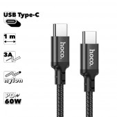 USB-C кабель Hoco X14 Times speed Type-C, 3А, 60W, 1 метр, нейлон, черный