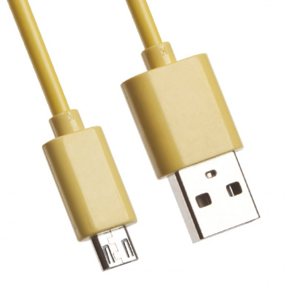 USB Дата-кабель MicroUSB (желтый, европакет), 1 метр