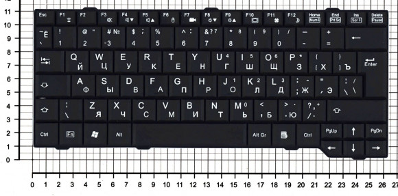Клавиатура для ноутбука Fujitsu-Siemens Amilo Pa3515, Pa3553, Sa3650, Si3655, Series