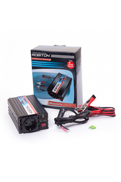 Автомобильный инвертор (преобразователь) Robiton R300 300W с USB выходом