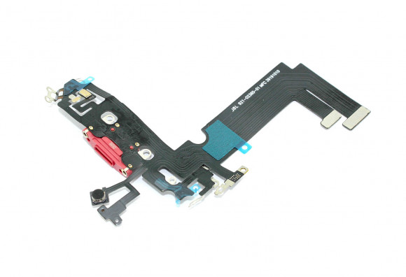 Шлейф с разъемом зарядки и микрофоном для Apple iPhone 12 Mini, красный