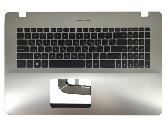 Верхняя часть корпуса (Palmrest) Asus VivoBook X705 с клавиатурой, с подсветкой, серебристый