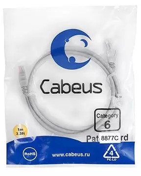 Патч-корд U/UTP Cabeus PC-UTP-RJ45-Cat.6-1m-LSZH