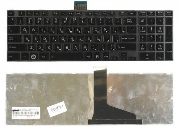 Клавиатура для ноутбука Toshiba Satellite L850 L875 L870 L855, черная c черной рамкой
