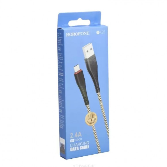 USB кабель Borofone BX25 Powerful Charging Data Cable For Micro, черный USB кабель Borofone BX25 Powerful Charging Data Cable For Micro, черный