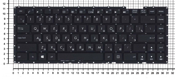 Клавиатура для ноутбука Asus Pro P2440UA, P2440UF, P2440UQ, черная Клавиатура для ноутбука Asus Pro P2440UA, P2440UF, P2440UQ, черная