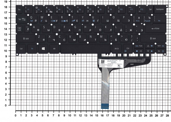Клавиатура для ноутбука Acer Spin 7 SP714-51, черная с пдсветкой