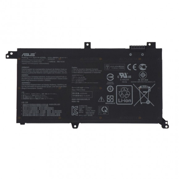 Аккумулятор (батарея) B31N1732 для ноутбука Asus S430F, S430U, X430F, X430U, V430FN, 3653мАч, 11.52В, черный (OEM)