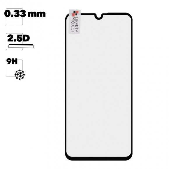 Защитное стекло "LP" для Huawei Honor 20e Thin Frame Full Glue с рамкой 0.33 мм, 2.5D, 9H, черное