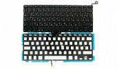 Клавиатура для ноутбука Apple MacBook A1278 черная, плоский Enter, с подсветкой Клавиатура для ноутбука Apple MacBook A1278 черная, плоский Enter, с подсветкой