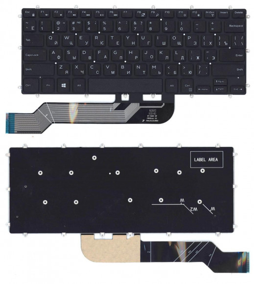 Клавиатура DELL Latitude 3379, Backlite, черная, RU