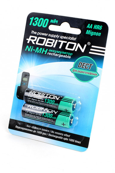 Аккумулятор Robiton 1300MHAA-2 DECT BL2, 1 штука